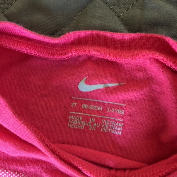 Nike set with sparkly check on top and matching logo bottoms. - Picture 2 of 5